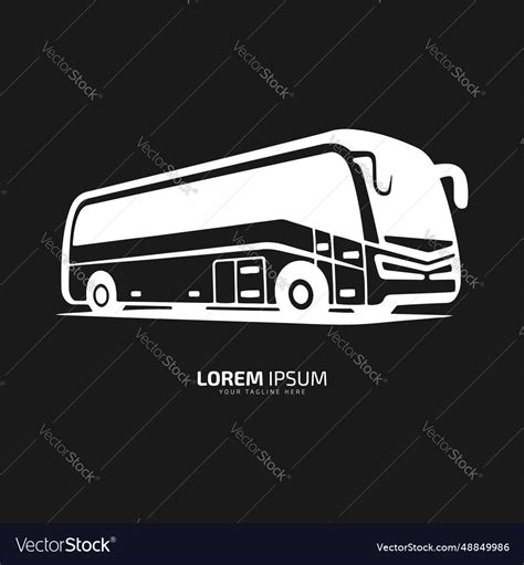 Bus Logo School Icon Silhouette Isolated Vector Image