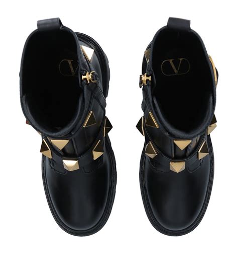 Womens Valentino Garavani black Leather Rockstud Boots 85 | Harrods UK