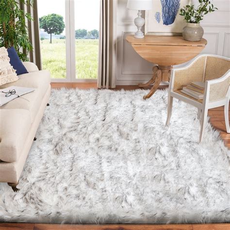 White Fur Area Rug Living Room | Bryont Blog