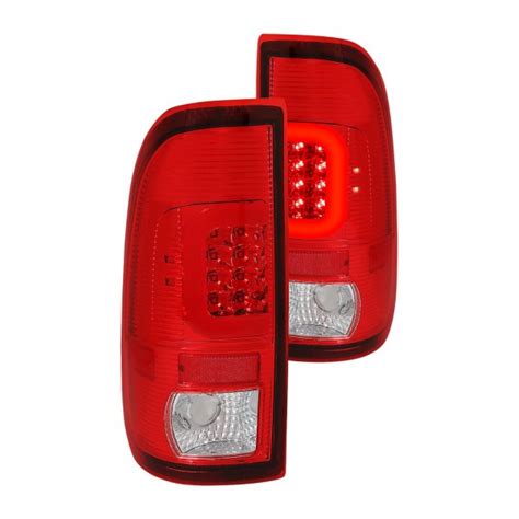 Lumen Ford F 150 1997 Chrome Red C Shape Fiber Optic LED Tail Lights