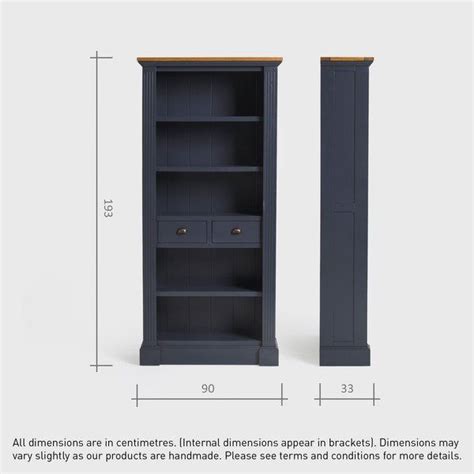 Highgate Blue Bookcase Oak Furnitureland Blue Bookcase Oak