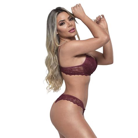 Conjunto 1 2 Taça Rendado Fio Dental Diras Lingerie Gall