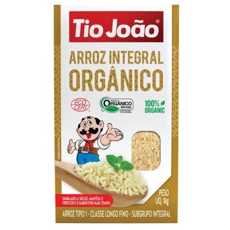 Arroz Integral Tio Joao 1kg Organico é aqui na Barcelos