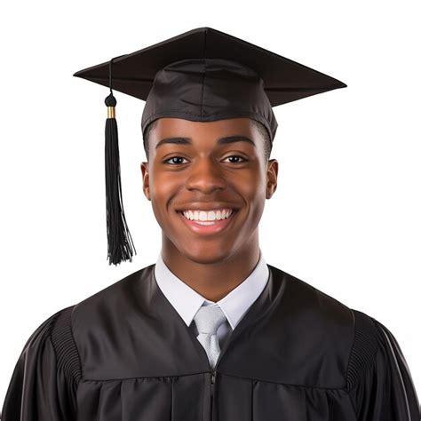 Estudiante Universitario Graduado Hombre Sonriendo Con Una Gorra De