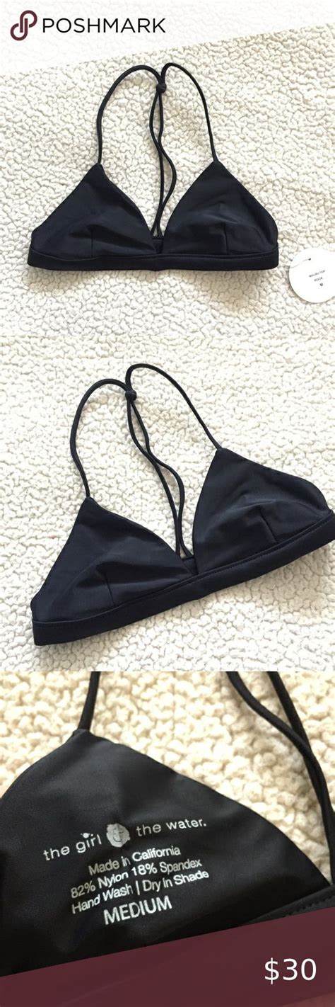 Triangle Bikini Top Black Brand New With Tags Size Medium But Runs