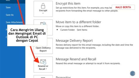 Cara Mengirim Ulang Dan Mengingat Email Di Outlook Di Pc Dengan Cepat