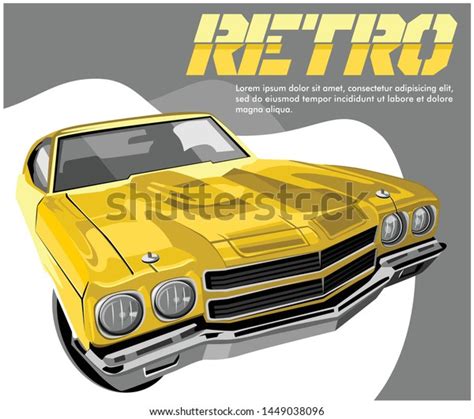 Yellow Classic Car Retro Model Vector Stock Vector Royalty Free