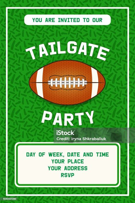 American Football Tailgate Party Flyer Design Stock Illustration