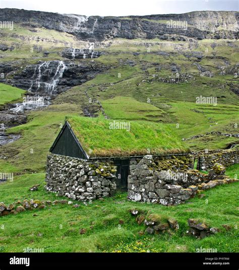 Old stone house in Faroe Islands Stock Photo - Alamy