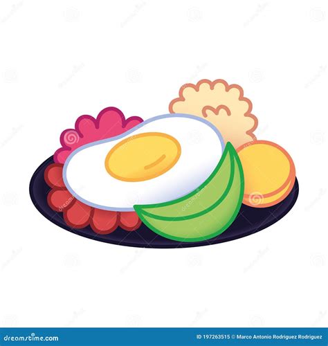 Isolated Paisa Food Colombian Stock Vector - Illustration of emblem ...