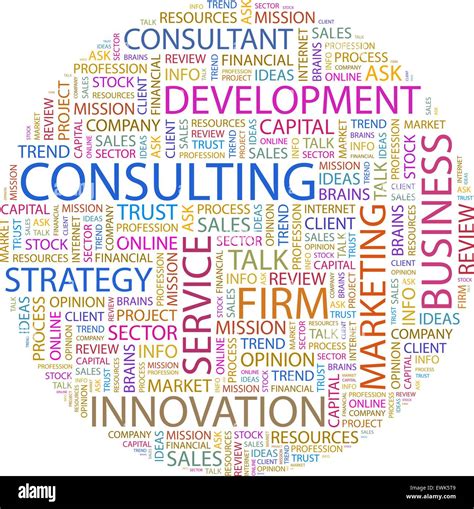 Consulting Word Cloud Illustration Tag Cloud Concept Collage Stock