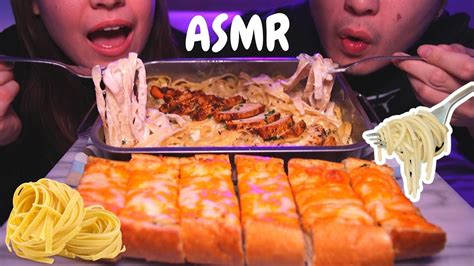 Asmr Pasta Mukbang Chicken Fettuccine Alfredo Mukbang No Talking