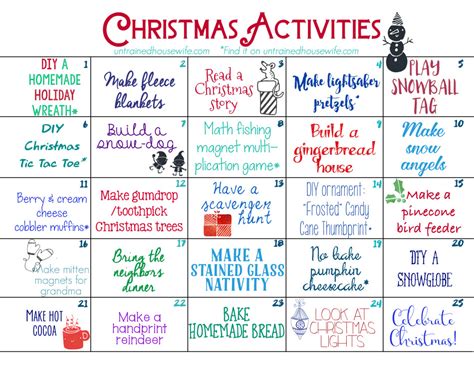 Family Activities Advent Calendar {Free Printable!}