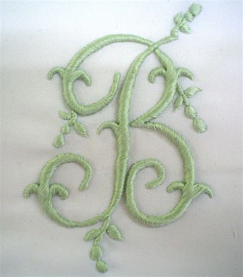 Monogramming Embroidery Monogram Embroidered Monogram Ribbon Embroidery