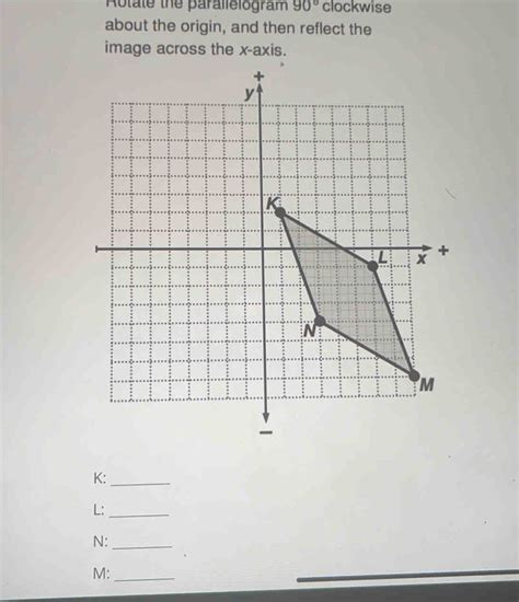 Solved Hotate The Parallelogram 90 Clockwise About The Origin And