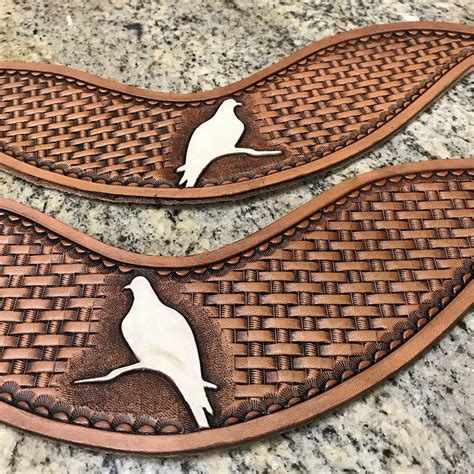 Custom Leather Tooled Dove Wing Spur Straps By Capps Cowboy Leatherwerx