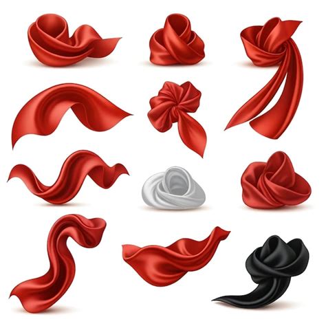 Premium Vector A Set Of Red And Black Ribbons With A Bow On It