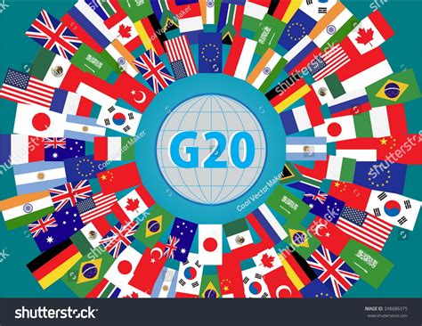 G20 Countries Flags Flags World Economic Stock Vector (Royalty Free ...