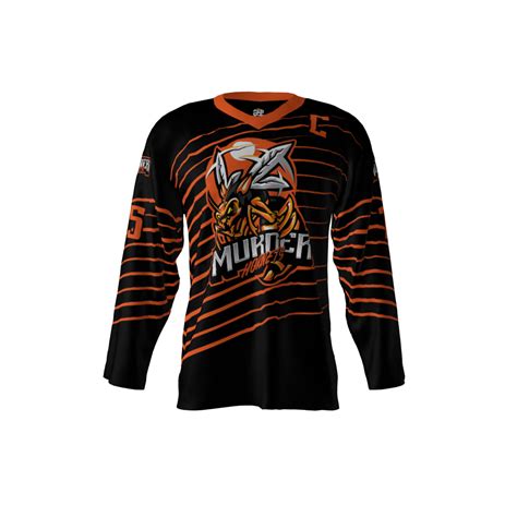 Murder Hornets Black Custom Ice Hockey Jersey | Sublimation Kings