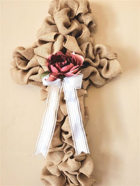 Easter Burlap Cross Wreath Tutorial Life As A LEO Wife