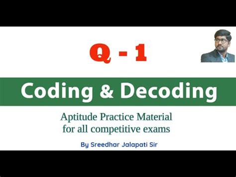 Q Coding Decoding Aptitude Practice Material Youtube