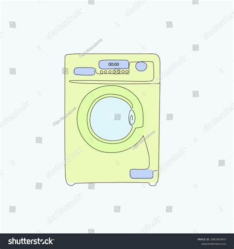 Washing Machine Line Art Style Stock Vector Royalty Free 2061003872