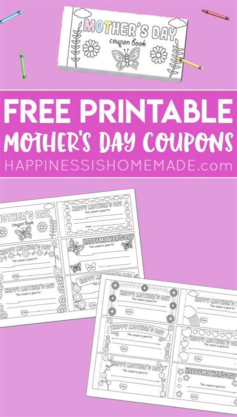 Free Printable Mothers Day Coupon Book Bring A Smile To Your Moms