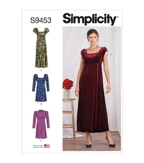 Jane Austen Style Dress Pattern A Line Empire Waist Dress Tulip