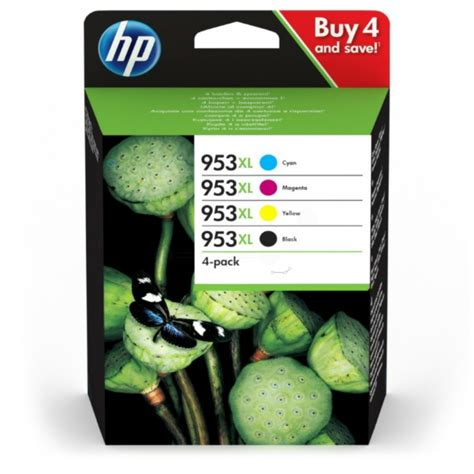 Original Hp 953xl Combo Pack Of 4 Ink Cartridges 3hz52ae