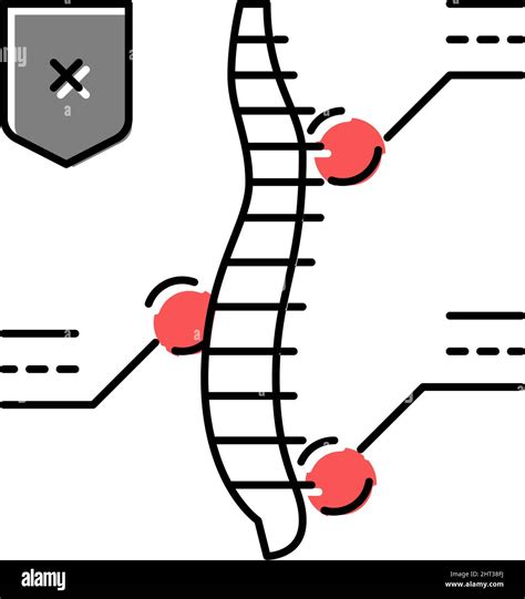 Symptoms Scoliosis Color Icon Vector Illustration Stock Vector Image