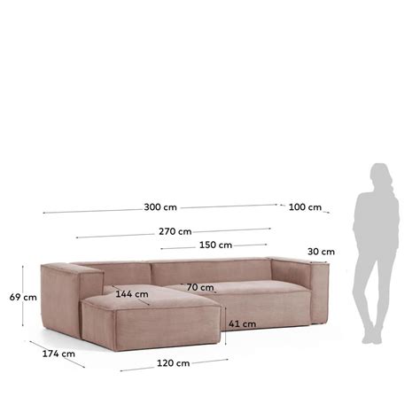 Sofá chaise longue Blok 3 plazas