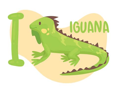 iguana and i letter 10530324 Vector Art at Vecteezy