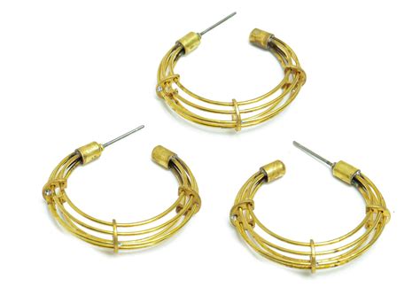 Brass Hoop Earring Post Raw Brass Hoop Earring Stud Brass Open C H