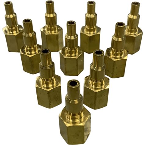 Jamec Style Brass Female Adaptor Air Fittings 14” Bsp Qty 10 Hose Factory