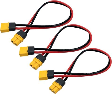 3pcs Xt60h Plug Extension Cable Xt60h Plug Male Connector To Xt60h Plug Female