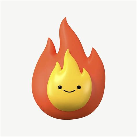 3D smiling fire, emoticon illustration | Premium PSD - rawpixel