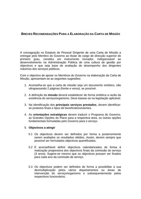 PDF RECOMENDAÇÕES PARA A ELABORAÇÃO DA CARTA DE desenvolvimento