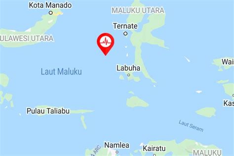 Siang Ini Barat Daya Tidore Maluku Utara Diguncang Gempa Magnitudo