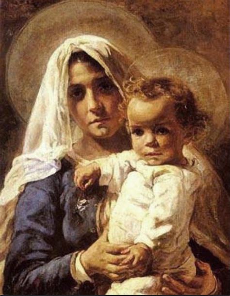 Mary And Jesus Painting By Oscar Alonzo Fine Art America