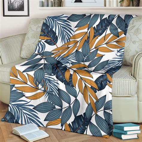 Tropical Leaves Blanket Tropical Throw Blanket Tropical Etsy Uk