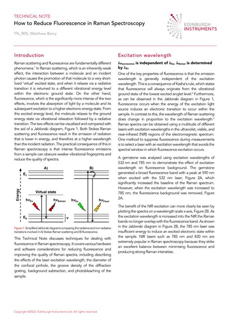 Pdf How To Reduce Fluorescence In Raman Spectroscopy