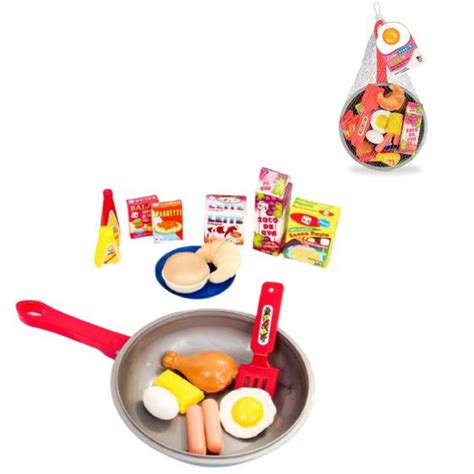 Kit Cozinha Infantil Comidinhas E Frigideira 18 Peças Pica Pau