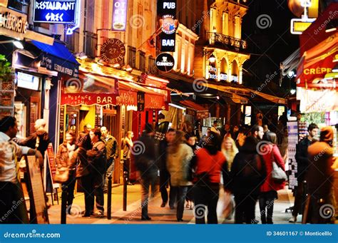 Latin Quarter Of Paris By Night Editorial Photography - Image: 34601167