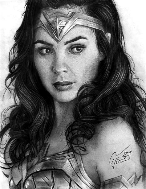 Dibujo A Lapiz De Diana Prince Alias WonderWoman Personaje De La