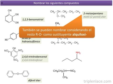 Ejercicios de Química Orgánica Básica 4 Fenoles éteres aminas