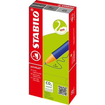 STABILO Stylo à bille rétractable pointball rouge 6030 40 bei fr