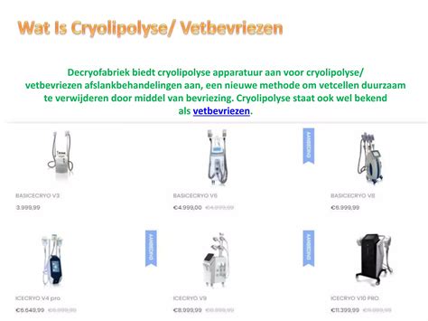 CRYOLIPOLYSE APPARAAT TE KOOP MAAR WELKE PPT