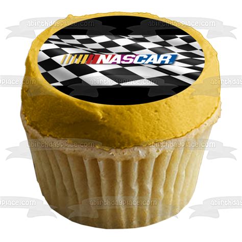 Nascar Logo Checker Background Edible Cake Topper Image Abpid51166 A