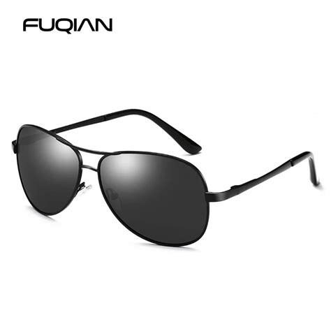 Classic Pilot Polarized Sunglasses Men Women Fashion Metal Aviation Sun Glasses Vintage Black