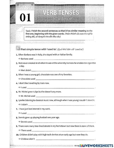 Rewrite The Sentences Interactive Exercise Live Worksheets